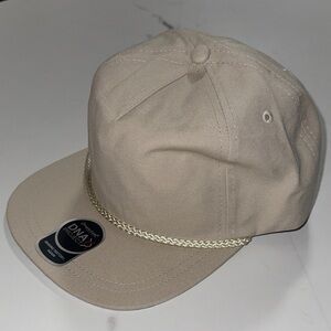 Tan Baseball Cap with Gold Chain